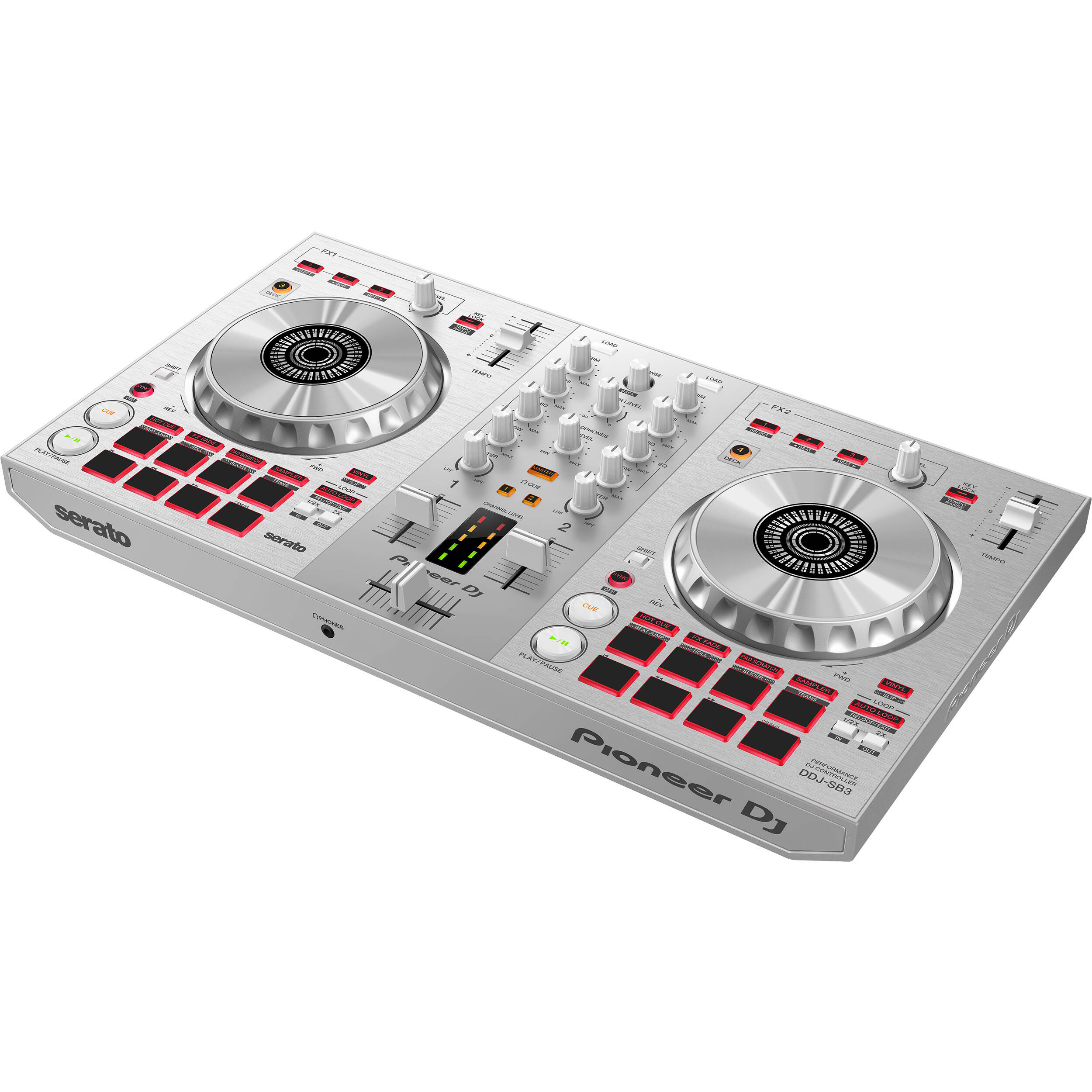 pioneer dj ddj sb3 s serato dj controller pure silver 1578522